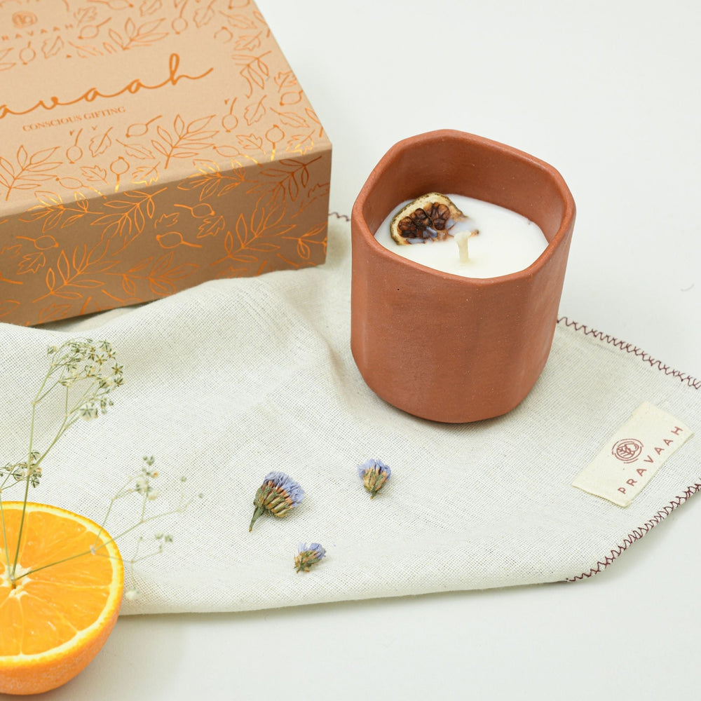 Pravaah Narangi Candle | Tropical Citrus Summer | Soy Wax
