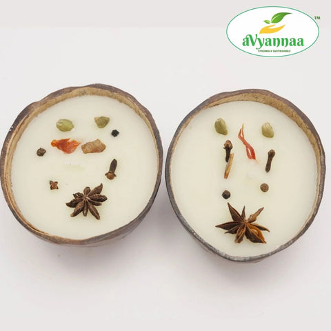 aVyannaa Coconut soywax spice candles ( pack of 2)