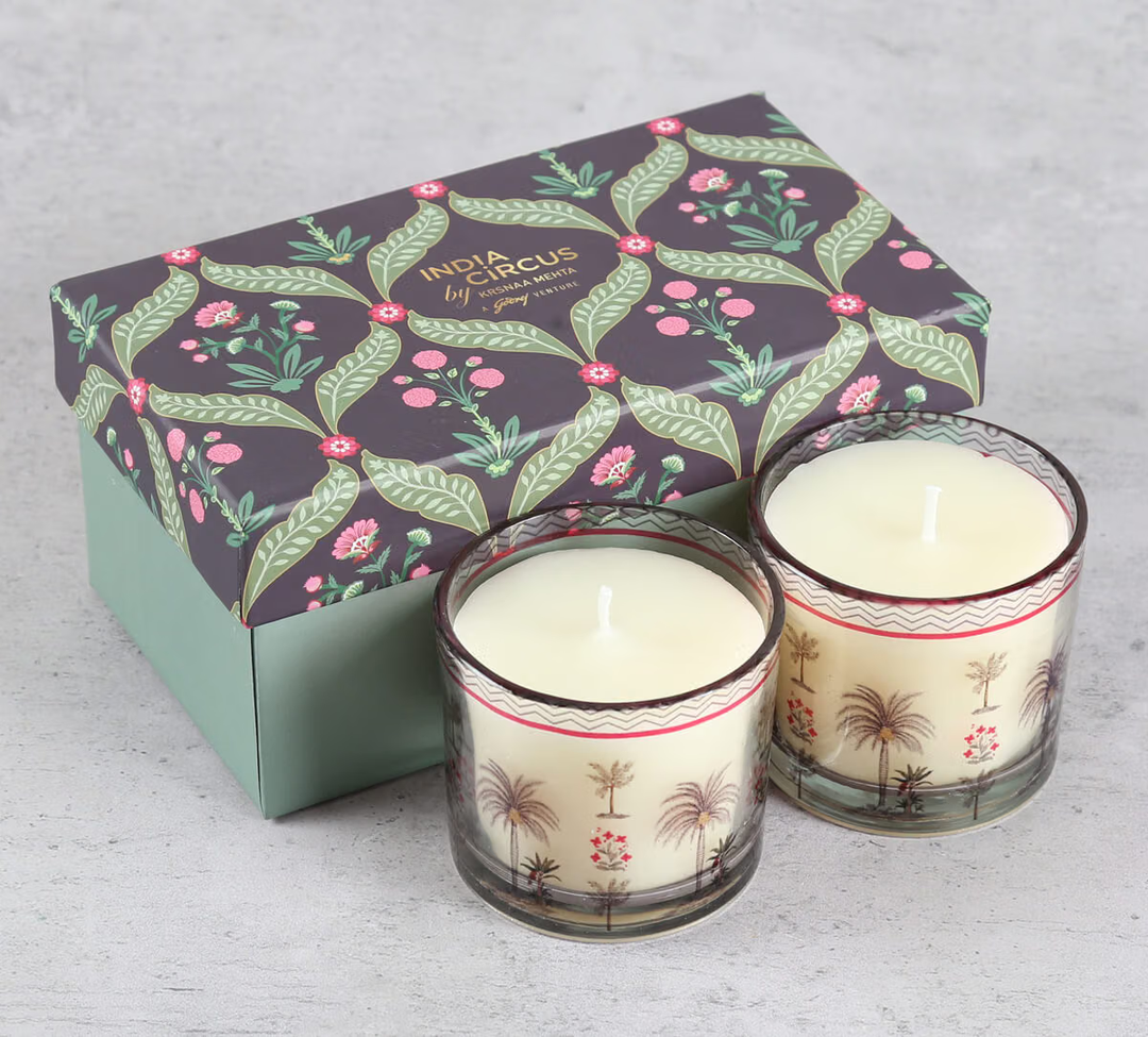 Cylindrical Candle Votive Set of 2