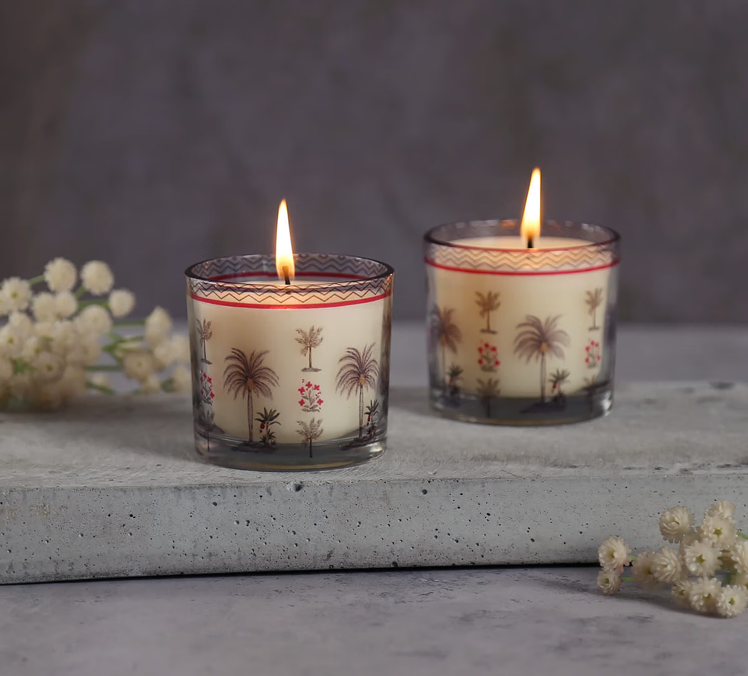 Cylindrical Candle Votive Set of 2