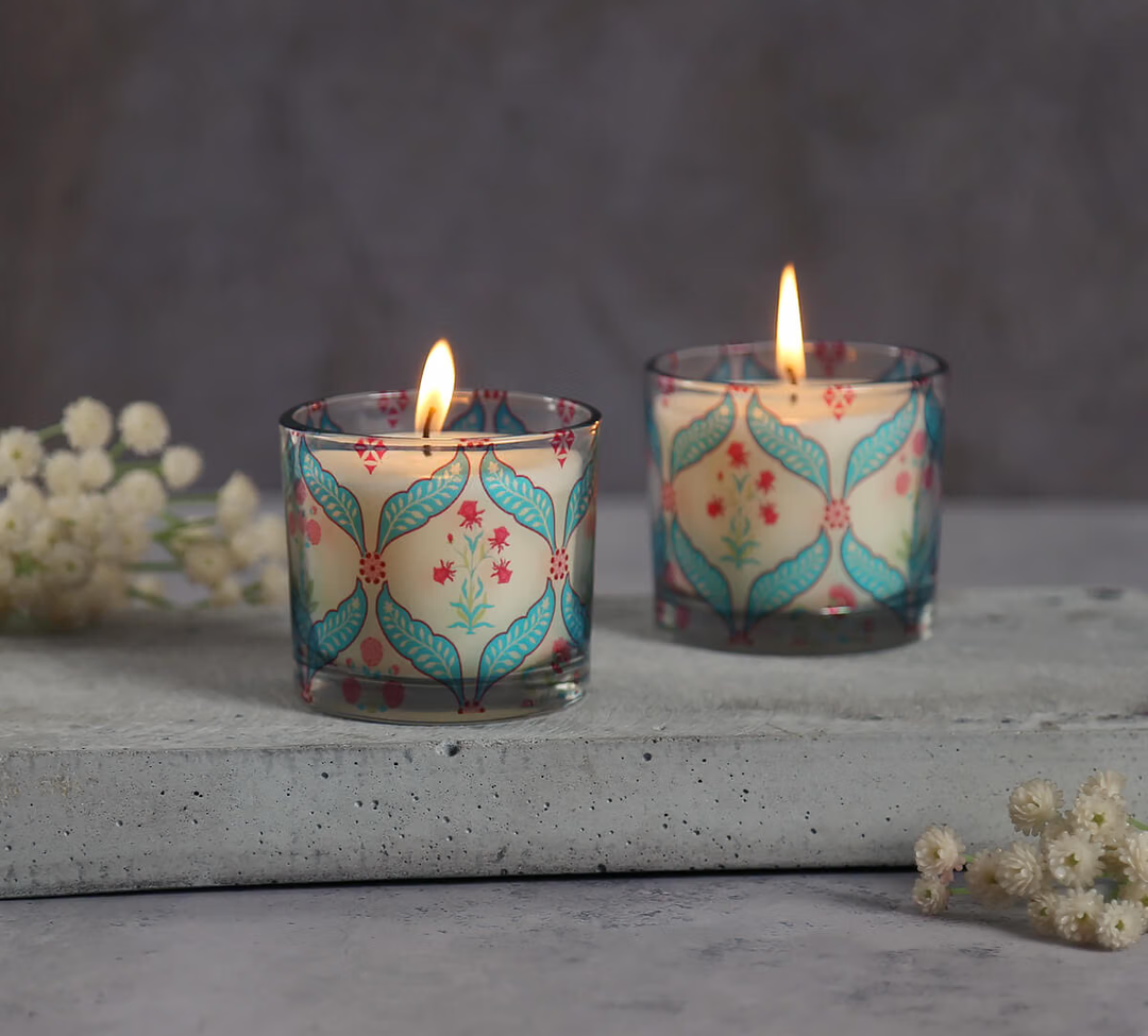 Cylindrical Candle Votive Set of 2