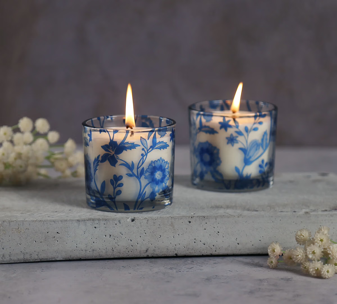 Cylindrical Candle Votive Set of 2