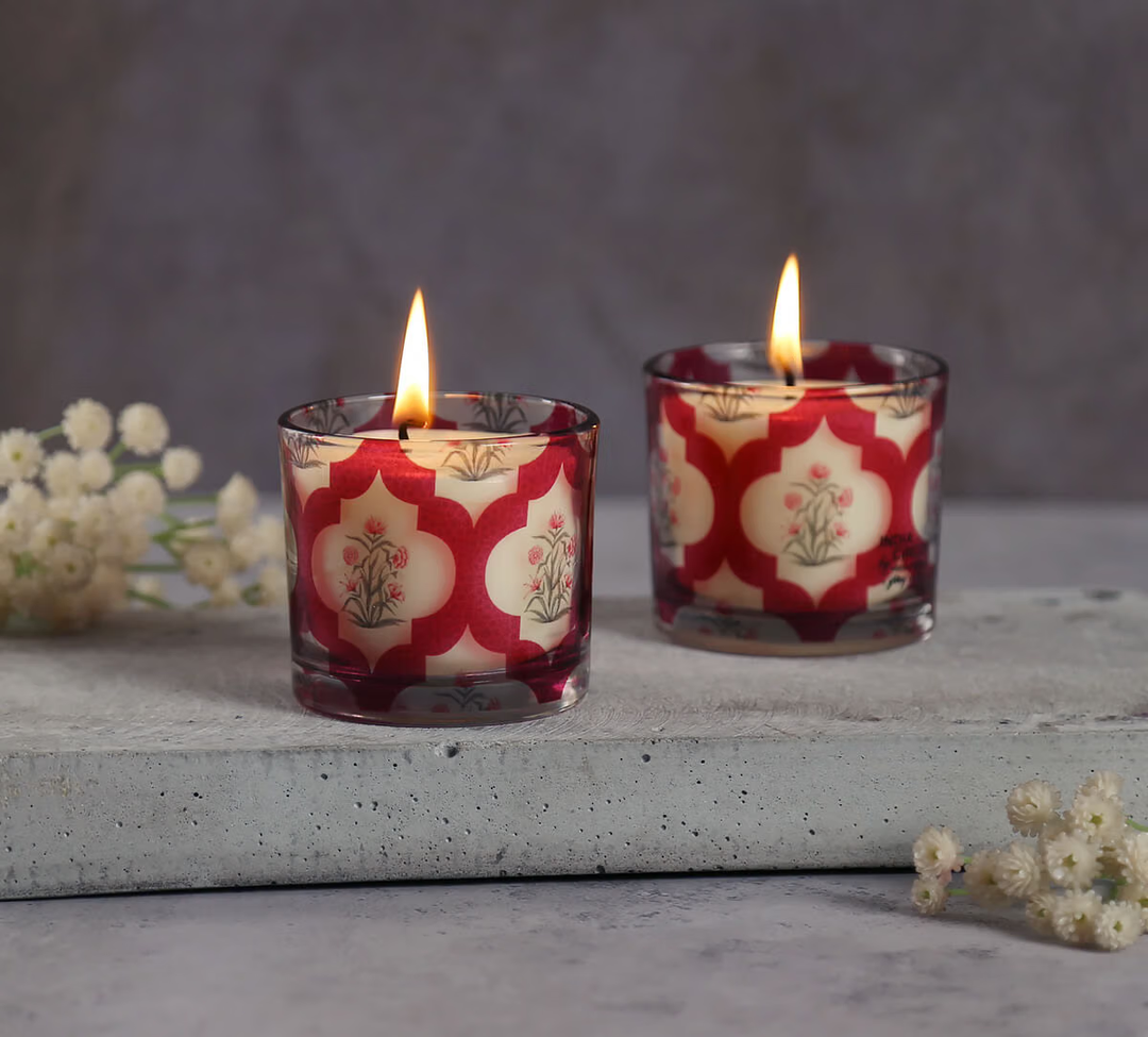 Cylindrical Candle Votive Set of 2
