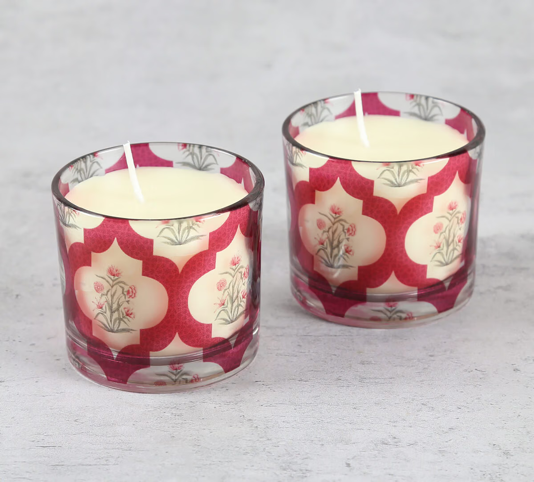Cylindrical Candle Votive Set of 2