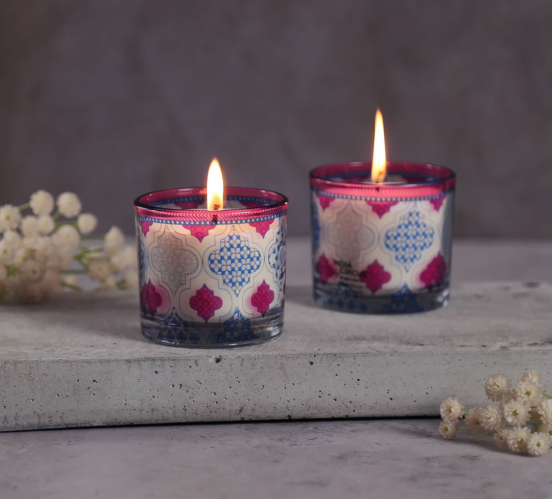 Cylindrical Candle Votive Set of 2