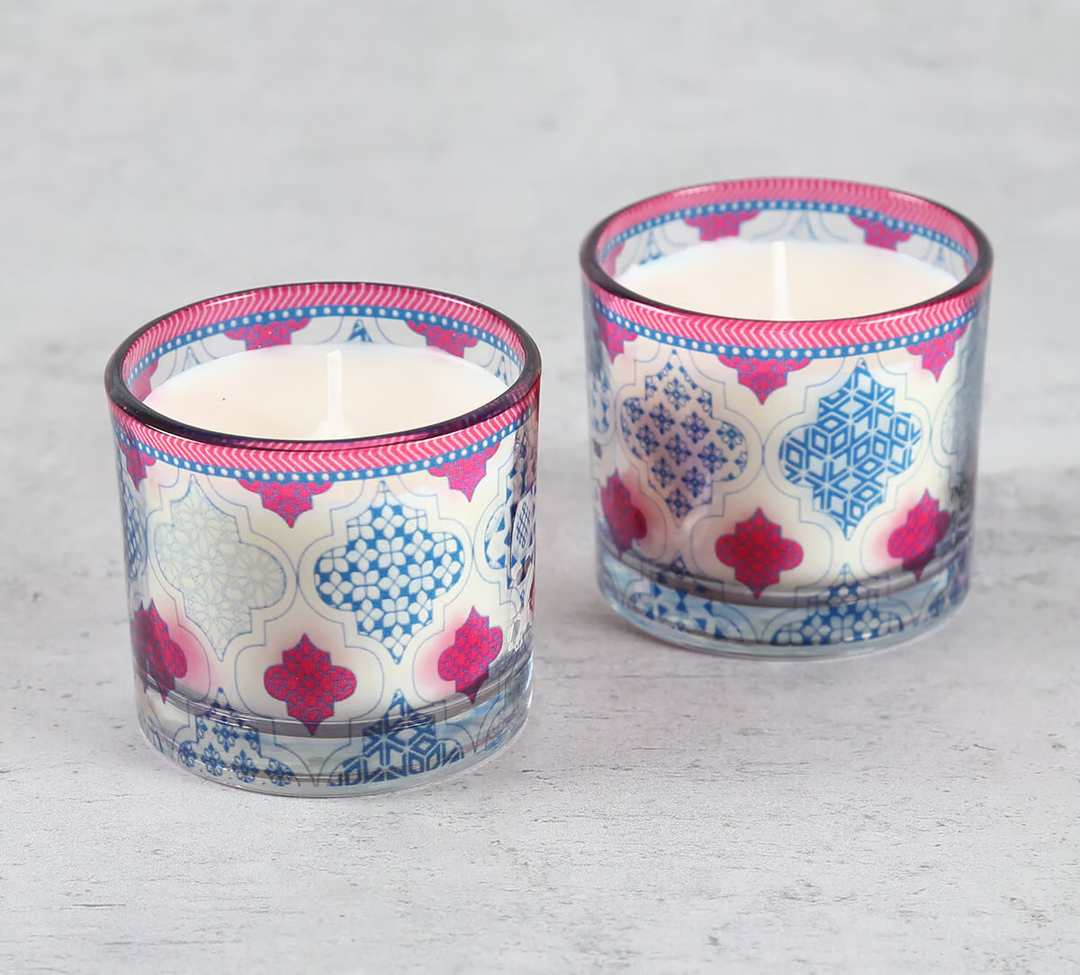 Cylindrical Candle Votive Set of 2