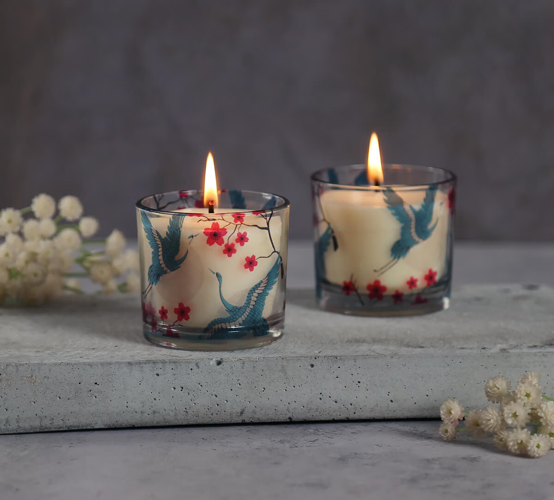 Cylindrical Candle Votive Set of 2