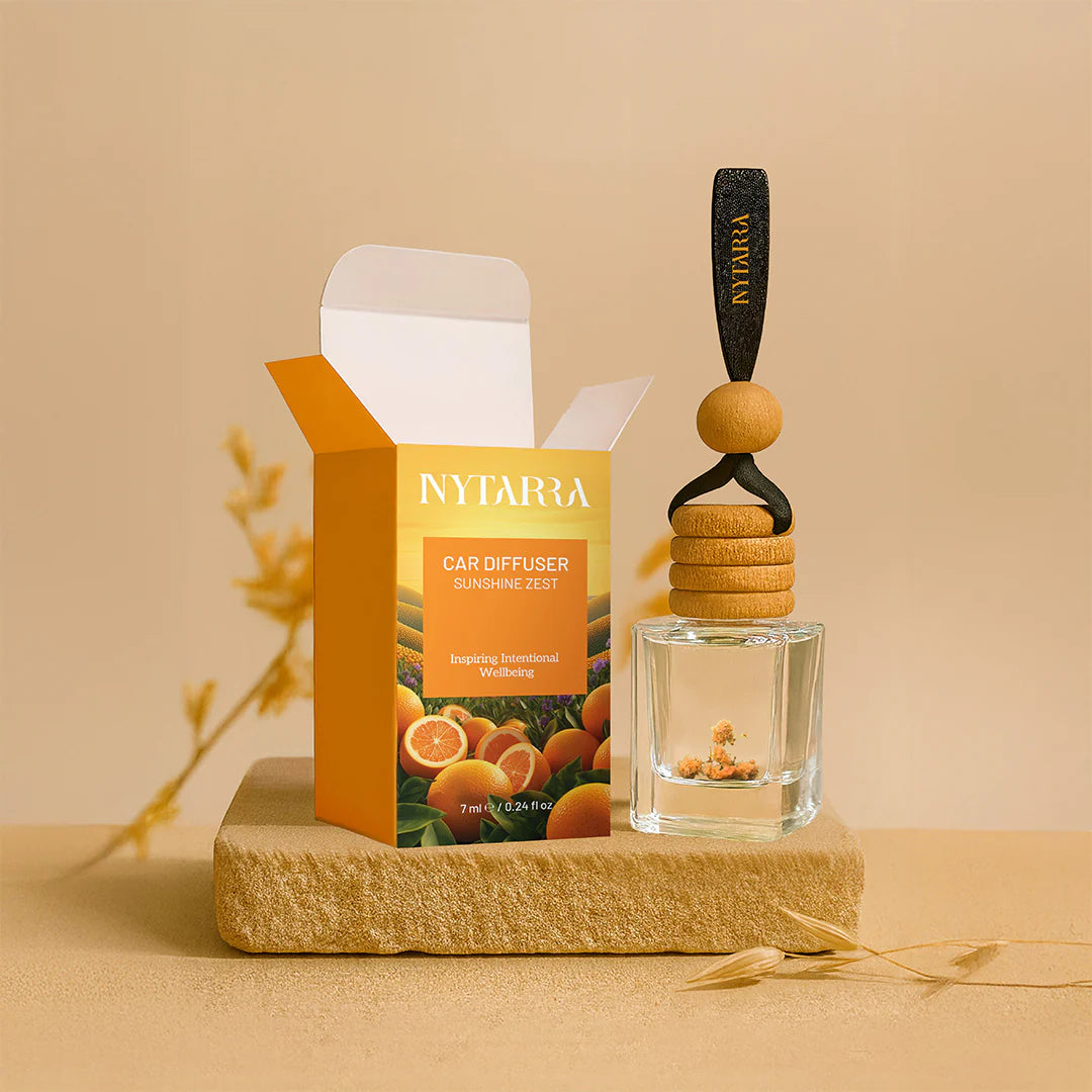 Nytarra Car Fragrance Diffuser - Sunshine Zest | Fresh Citrus Car Freshener | Alcohol-Free, Paraben-Free | Long-Lasting