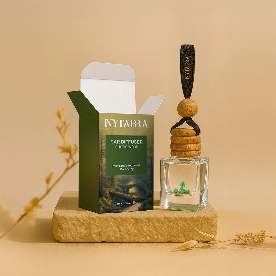 Nytarra Car Fragrance Diffuser - Rustic Woods | Woody & Earthy Car Freshener | Alcohol-Free, Paraben-Free | Long-Lasting
