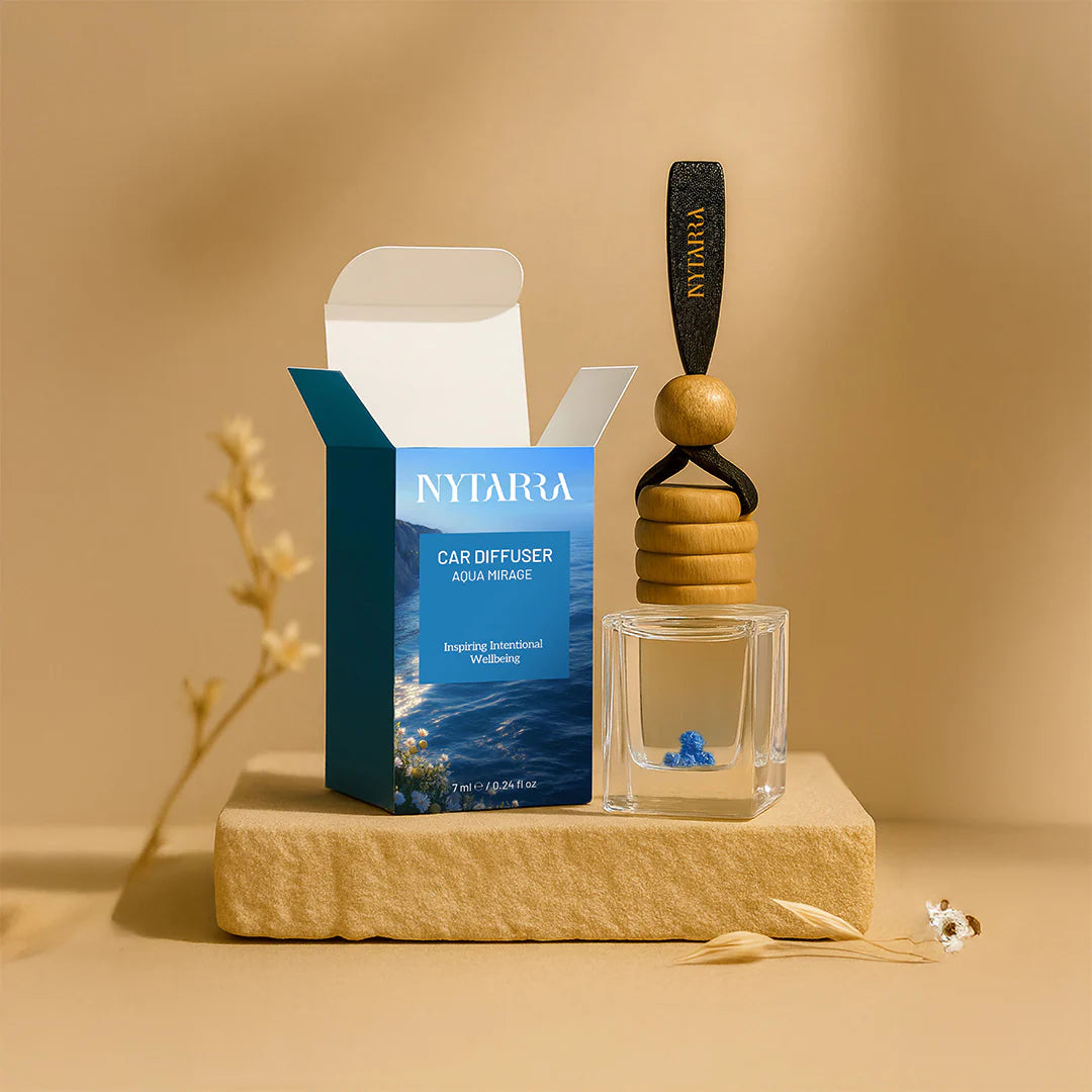 Nytarra Car Fragrance Diffuser - Aqua Mirage | Fresh Oceanic Car Freshener | Alcohol-Free, Paraben-Free | Long-Lasting