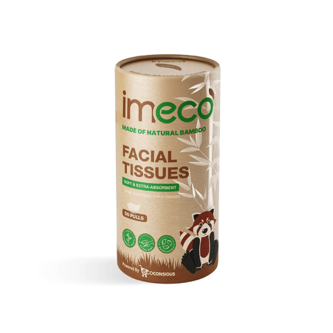 IMECO Essential Bamboo Car Tissue | Biodegradable, Soft & Gentle on Skin | 50 Pulls Per Pack
