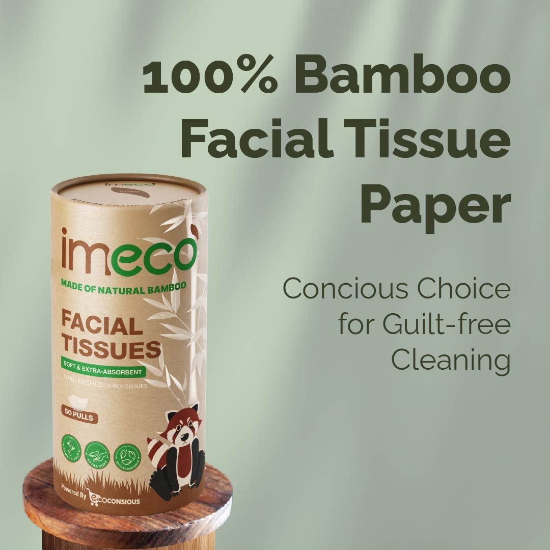 IMECO Essential Bamboo Car Tissue | Biodegradable, Soft & Gentle on Skin | 50 Pulls Per Pack