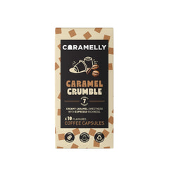 Caramelly Caramel Crumble Flavoured  Nespresso Compatible Coffee Capsules, 10 Pods, Intensity - 8 | Nespresso Compatible Coffee Pods | No Added Sugar | 100% Arabica Coffee