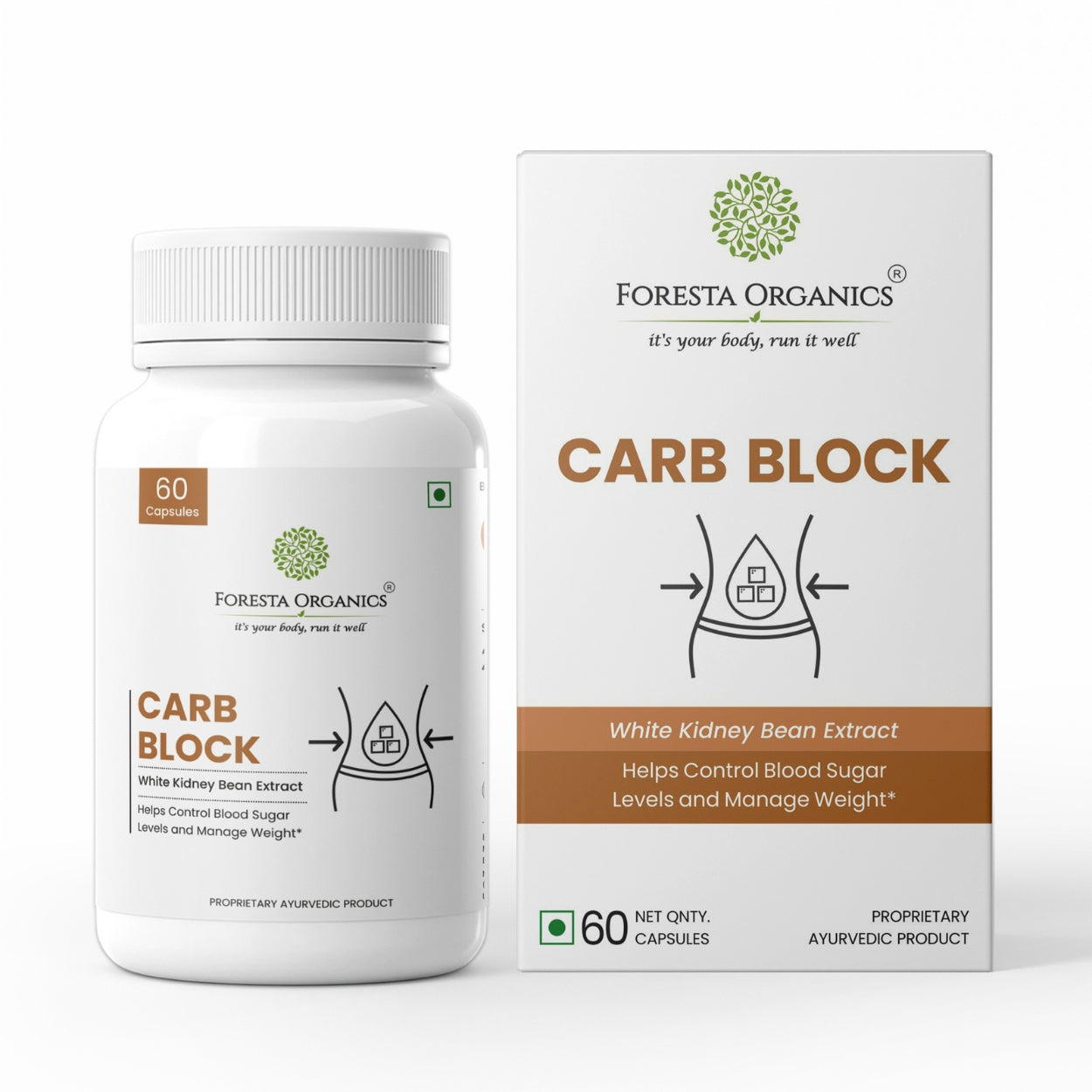 Carb Block with Pure White Kidney Bean Extract - 60 Capsules