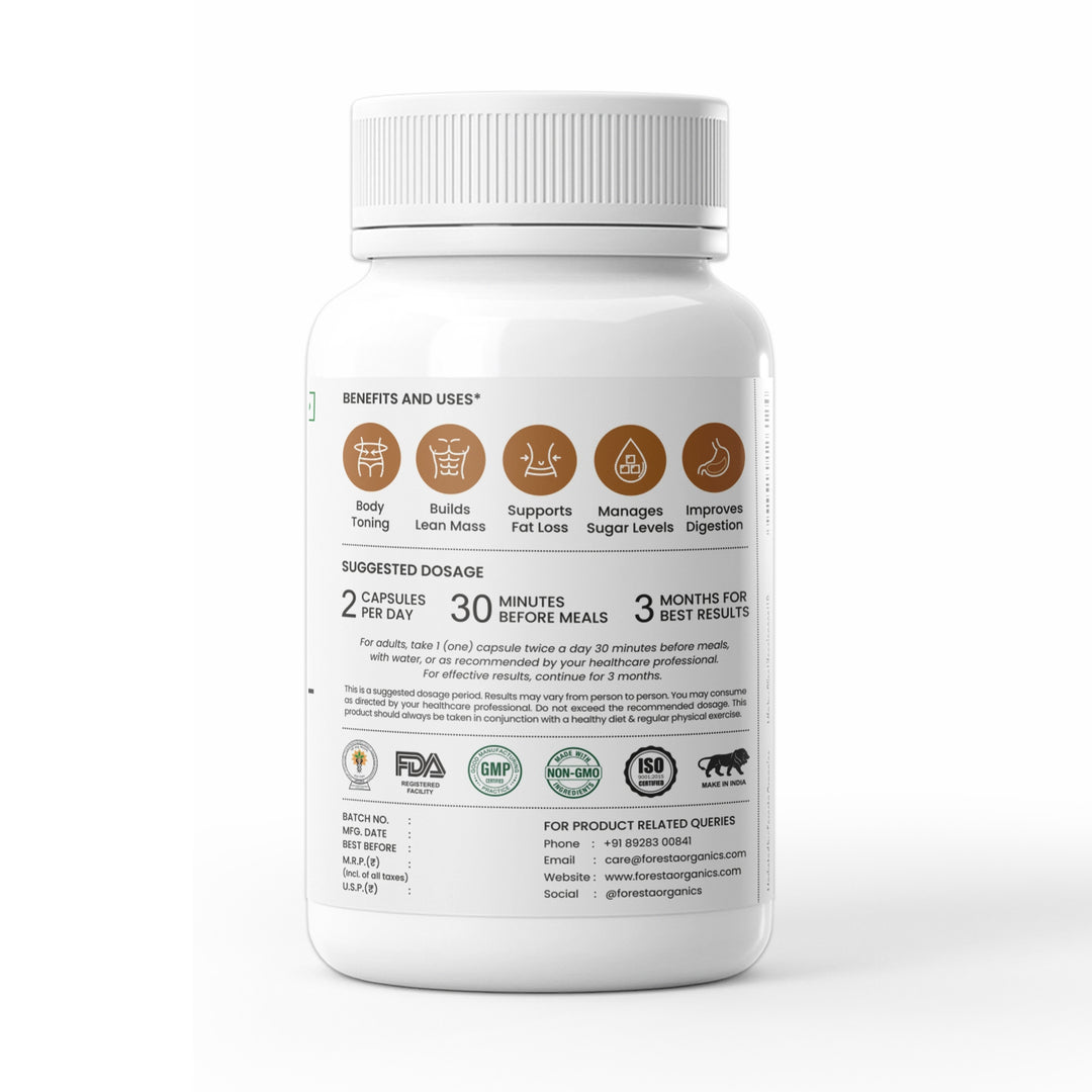 Foresta Organics Carb Block with Pure White Kidney Bean Extract - 60 Capsules