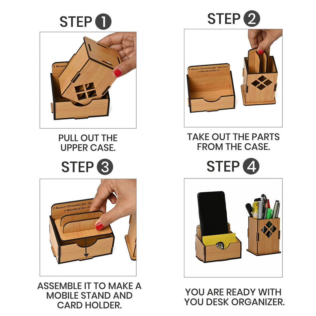 Gift Kya De 3 in 1 Mobile Stand, Pen Stand and Card Holder | Desk Accessories | Corporate Gifts