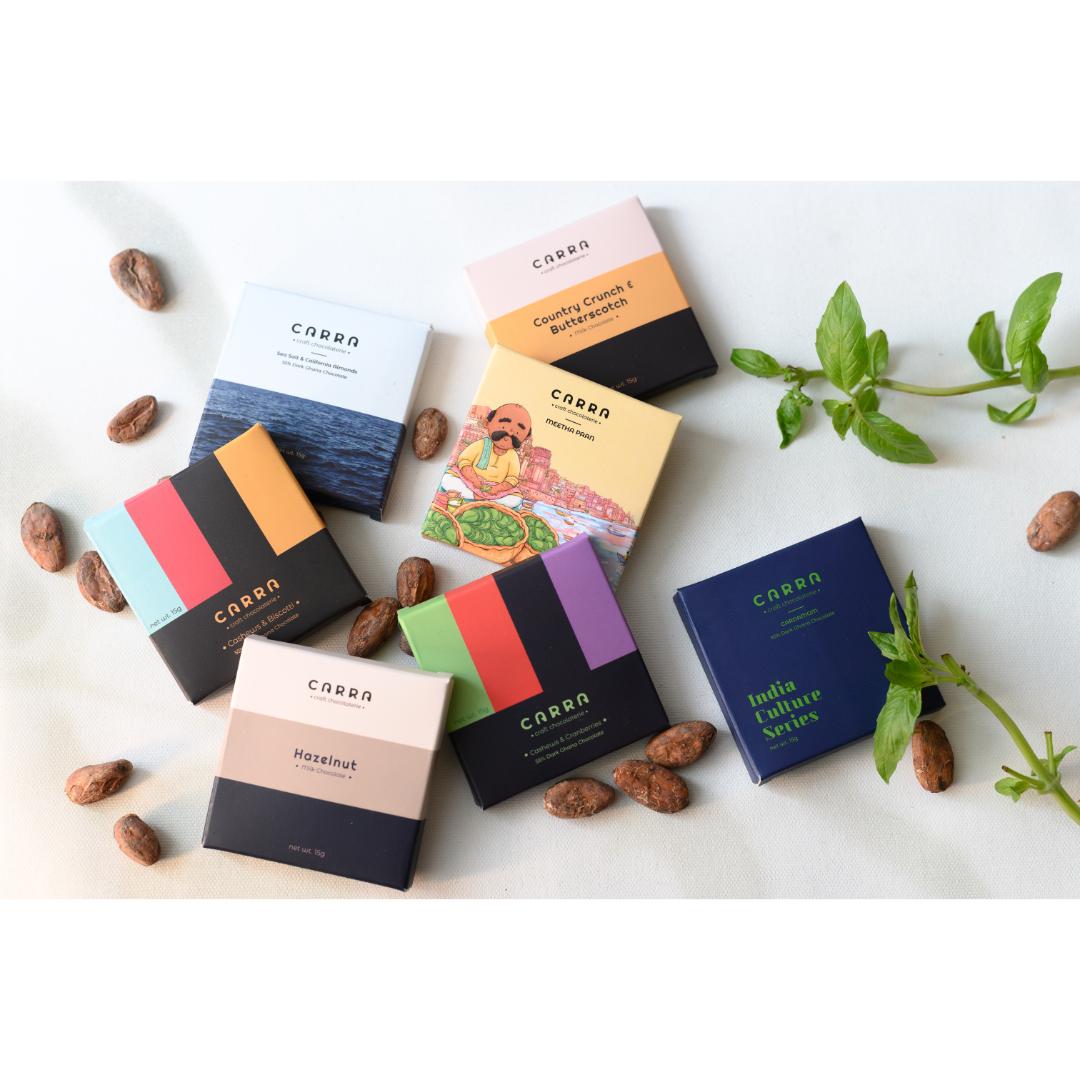 CARRA Miniature Chocolate Combo - 8 Bars x 2 each | 15g Each (Pack of 16)