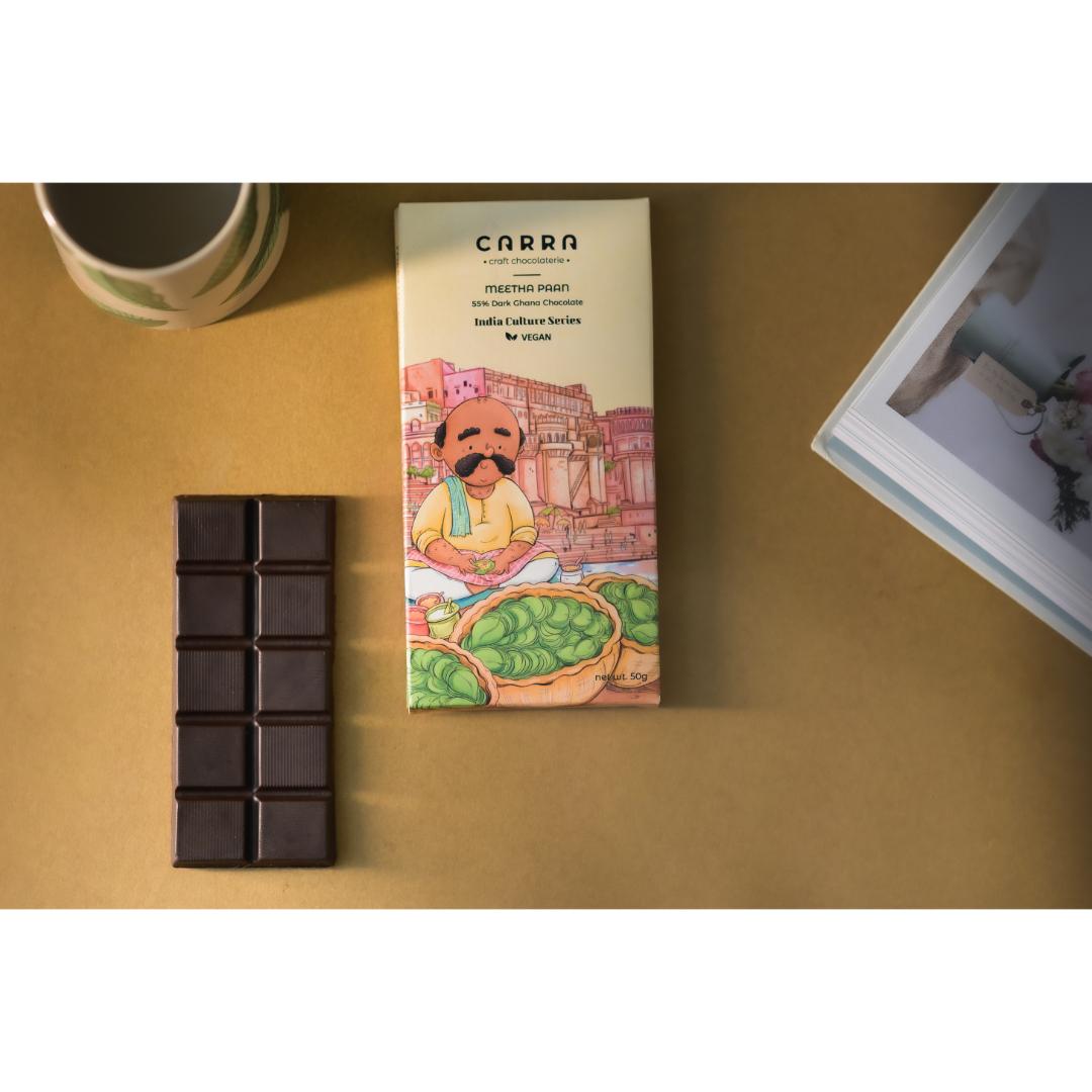 CARRA Meetha Paan 55% Dark Chocolate Bar - Pack of 3