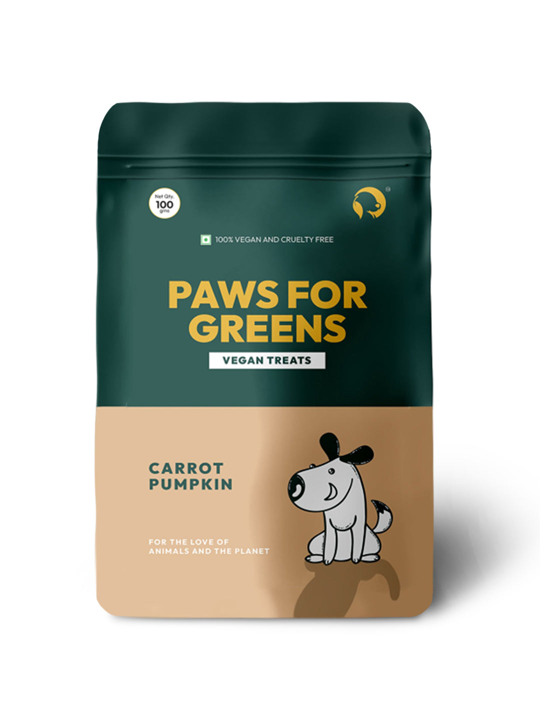 Paws For Greens Vegan Treats- Carrot and Pumpkin Flavour - 100 gm