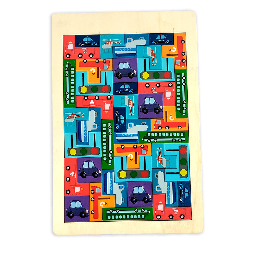 Wudly Toys Wooden Themed Russian Block Puzzle | Tetris Style