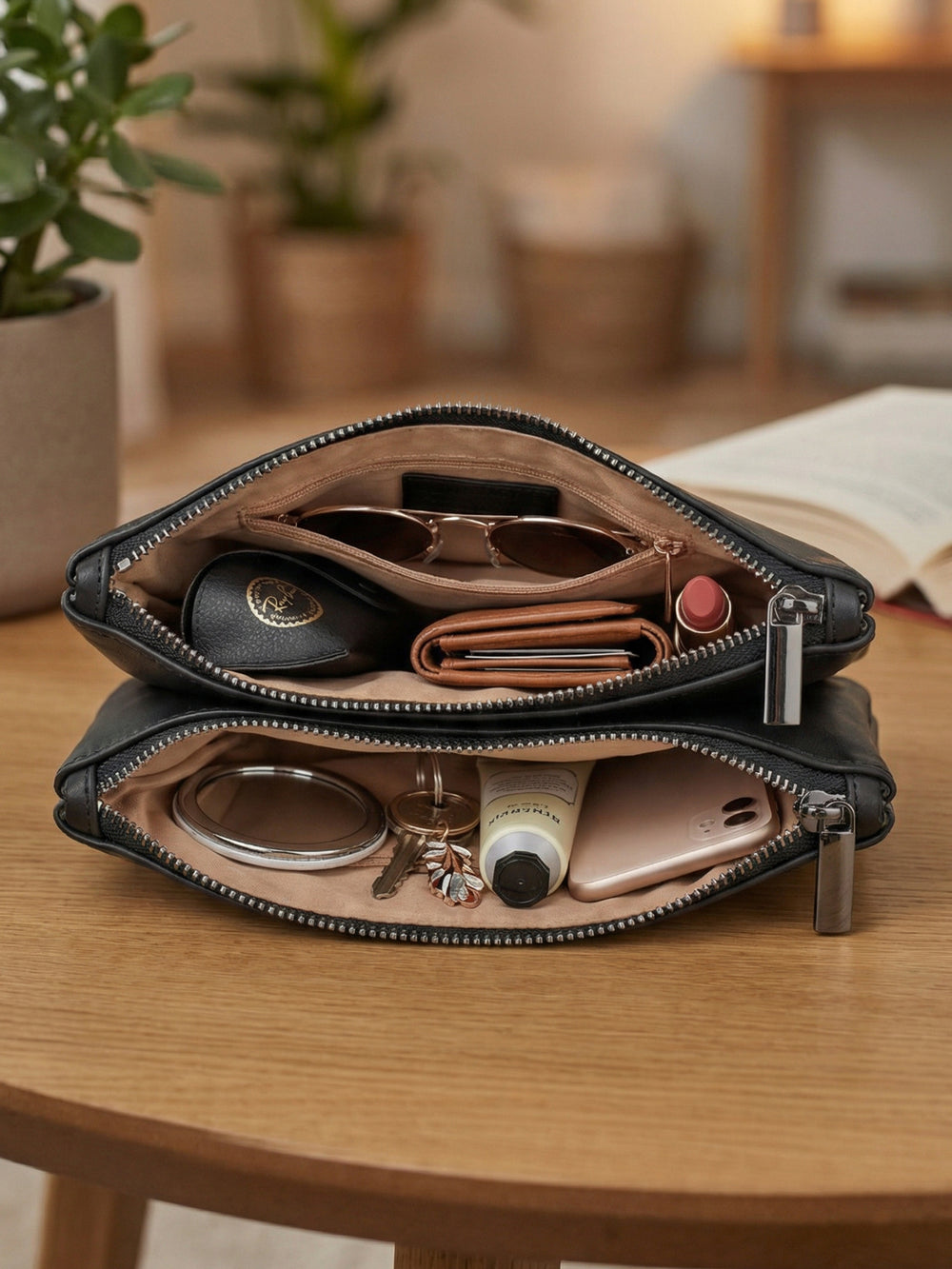 Dual Sling Vegan Leather Crossbody