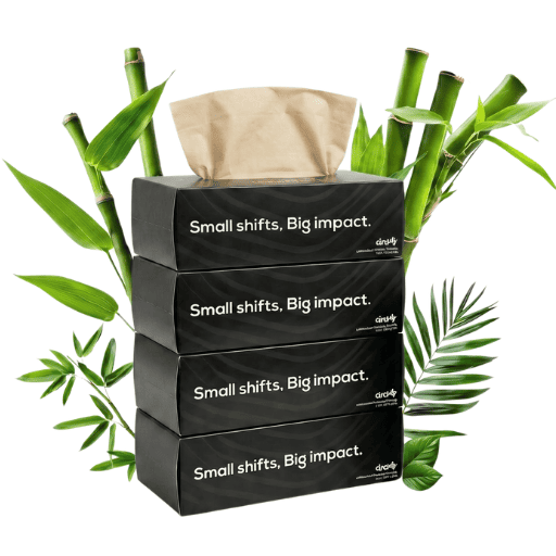 Bamboo Facial Tissues Black (2 Ply | 100 Pulls) (Pack of 4)