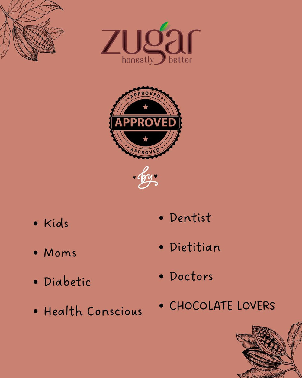 Zugar Vegan Smooth & Silky Dark Chocolate | Organic Cacao, No Refined Sugar | 45g