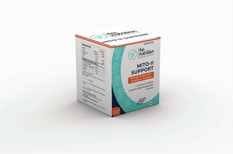 FM Nutrition Mito-II Support I Enhance Energy I Mitochondrial Augmentation I Cellular Health | Muscle Strength | Heart Health I Cognitive Function I Vegan I 10 Sachets