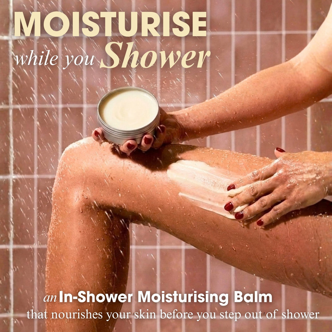 Kohl & Spice Mogra Melt In-Shower Moisturiser | 1% Ectoin, 4% Shea butter, 5% Niacinamide | In Shower Moisturizing balm| | PH Balanced, SLS Free, Paraben Free | For men and women | For Extreme Dry Skin