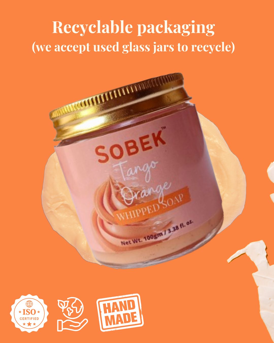 Sobek Naturals Tango Orange Whipped Cream Soap and Body Wash- 100 gm