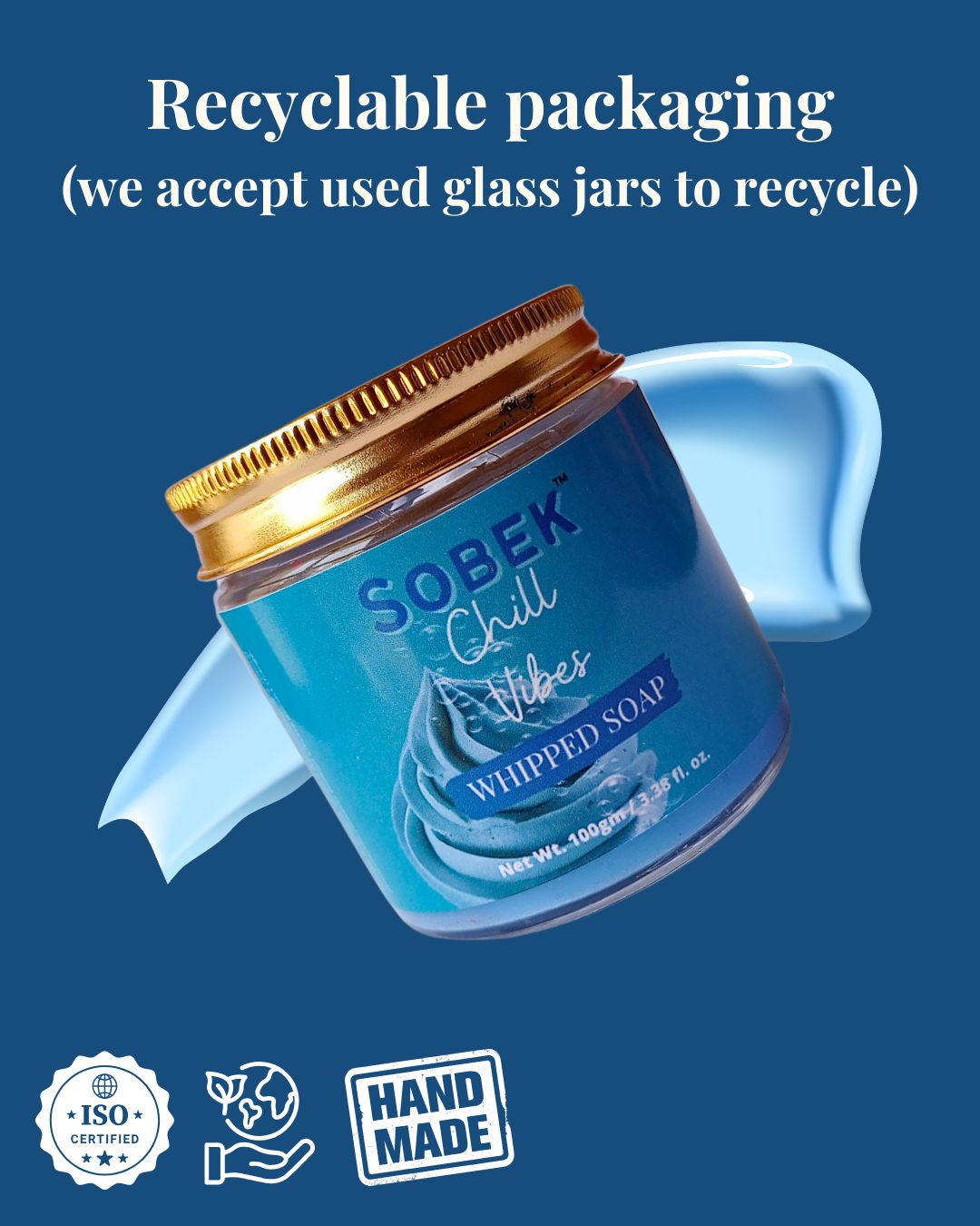 Sobek Naturals Chill Vibes Blue Whipped Cream Soap and Body Wash 100 gm