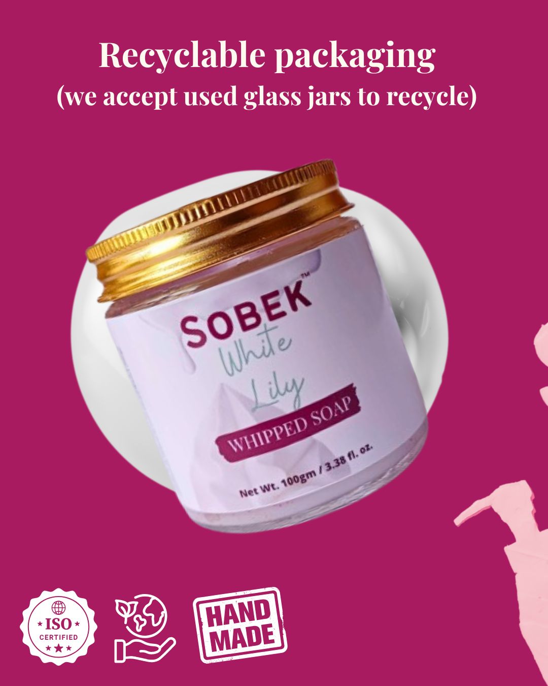 Sobek Naturals White Lily Whipped Cream Soap and Body Wash 100 gm