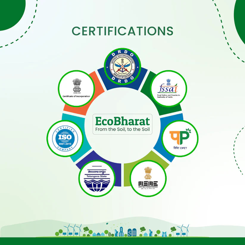 Ecobharat Bio Degradable and Compostable Bags | 48 cm × 55 cm (60 pieces) | Black