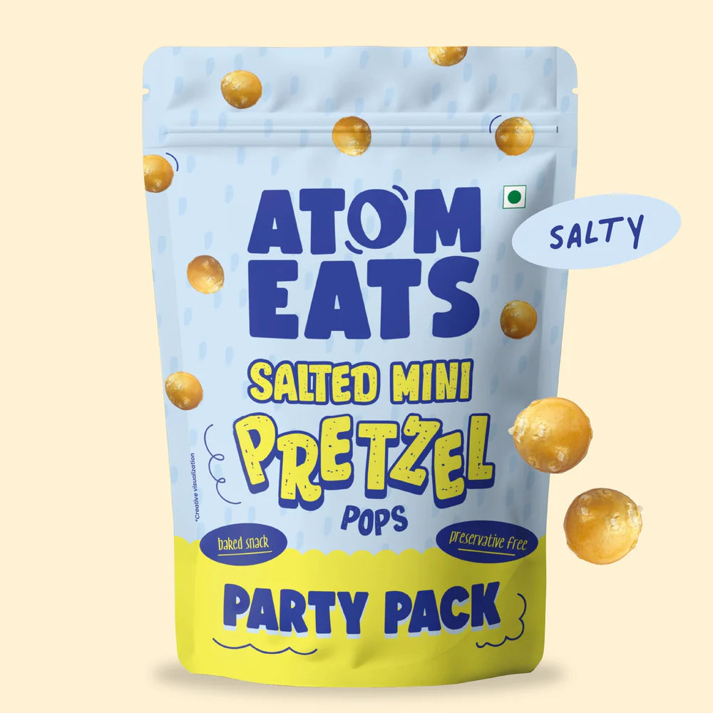 Atom Eats Salted Mini Pretzel Knots Party Pack | 200g Pack by Atom Eats