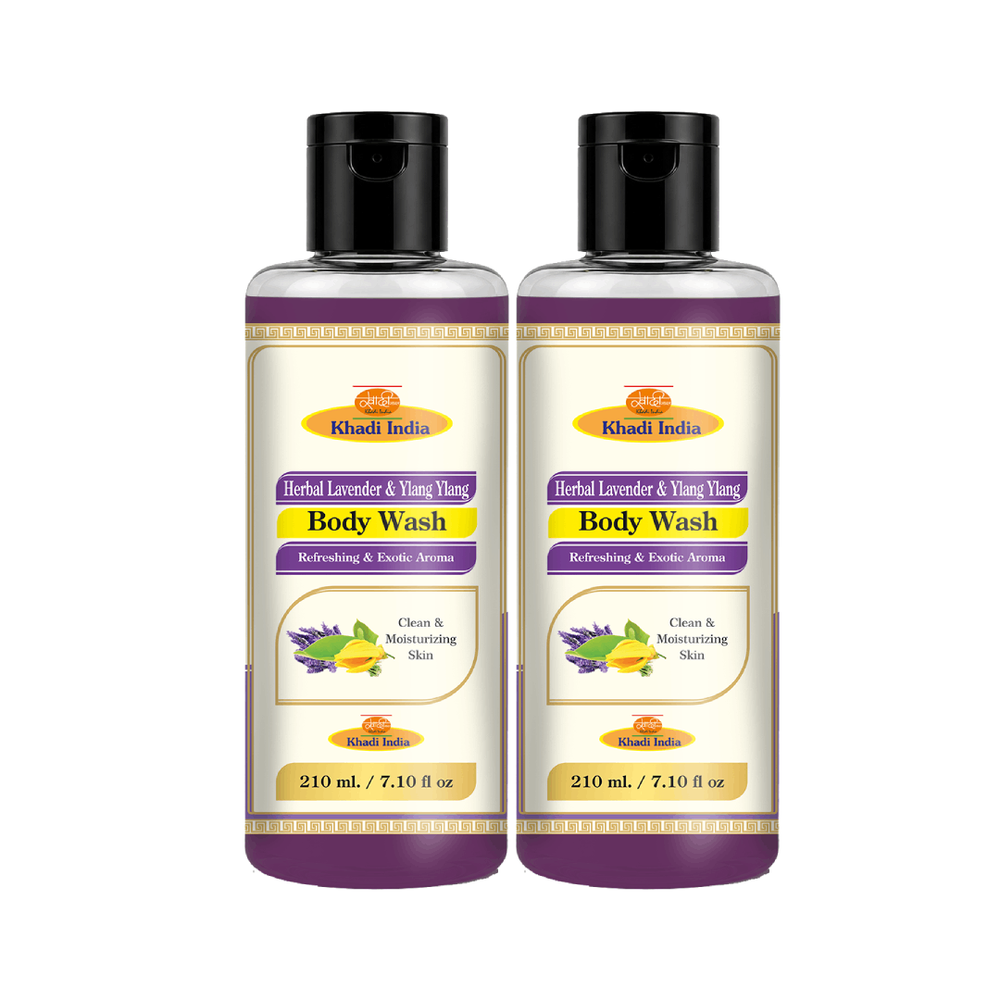 Khadi Care Lavender & Ylang Ylang Body Wash | Herbal Ayurvedic | 2 x 210 ml