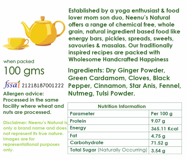 Neenus Natural Chai Masala - 100 gm