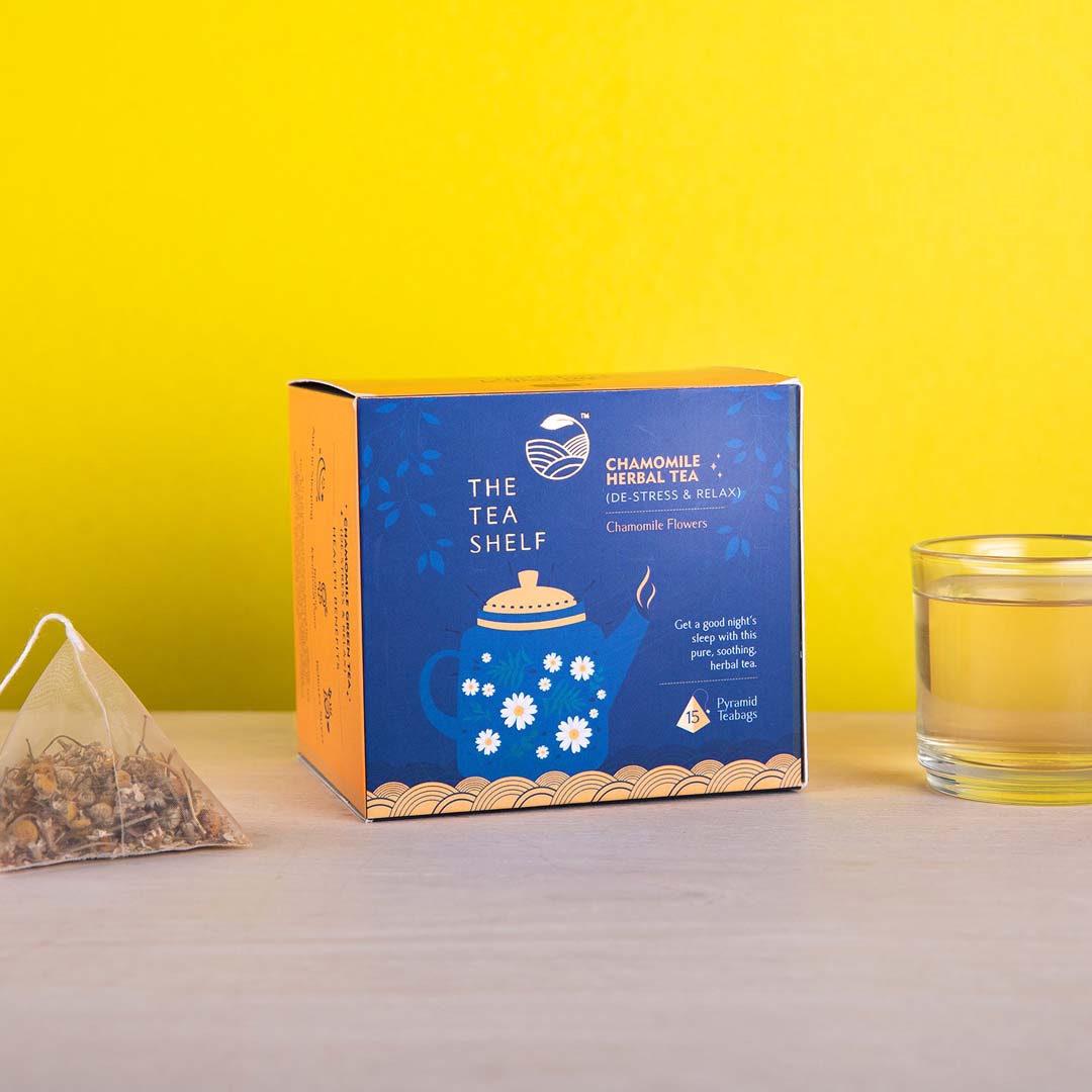 The Tea Shelf Chamomile Herbal Tea - 15 Pyramid Teabag