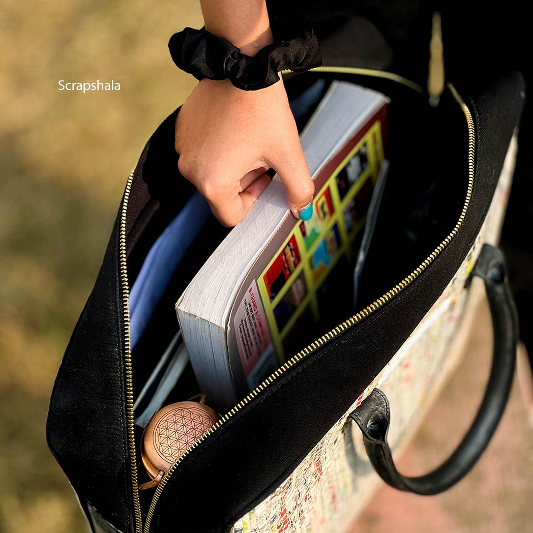 Scrapshala Charcha Office Laptop Bag | Upcycled Handloom