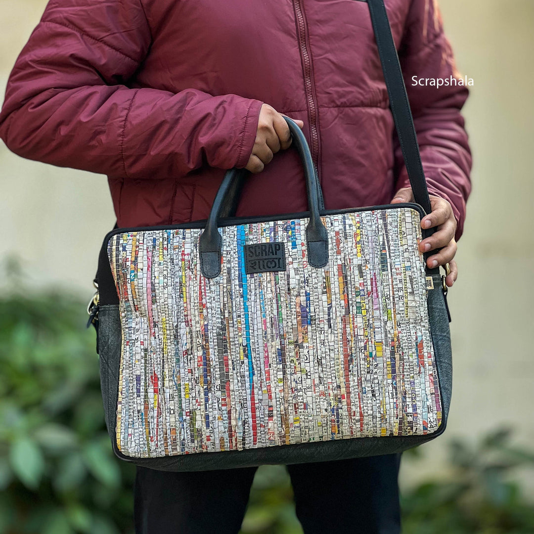 Scrapshala Charcha Office Laptop Bag | Upcycled Handloom