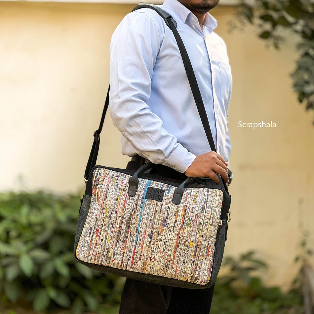 Scrapshala Charcha Office Laptop Bag | Upcycled Handloom