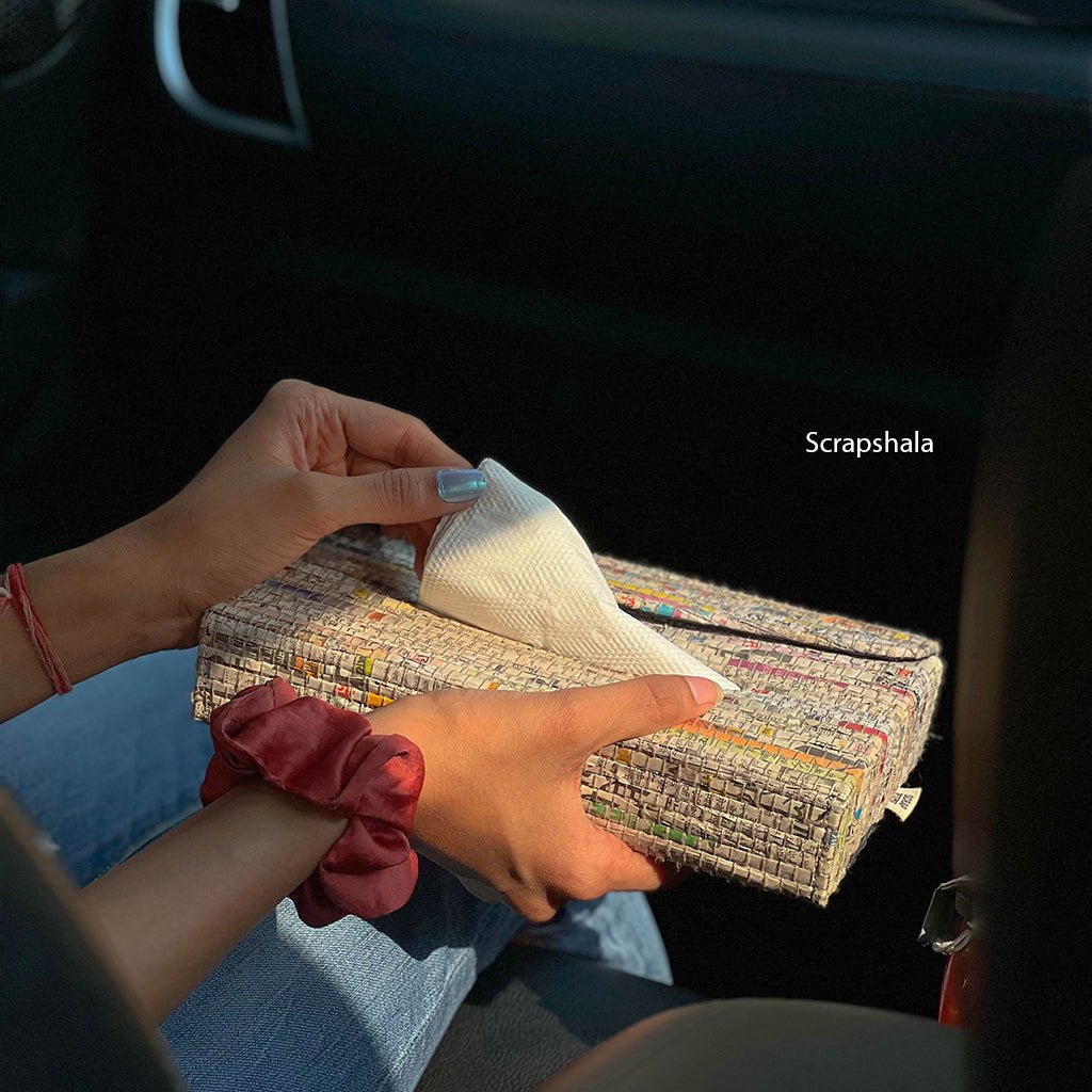 Scrapshala Charcha Tissue Box | Upcycled Handloom