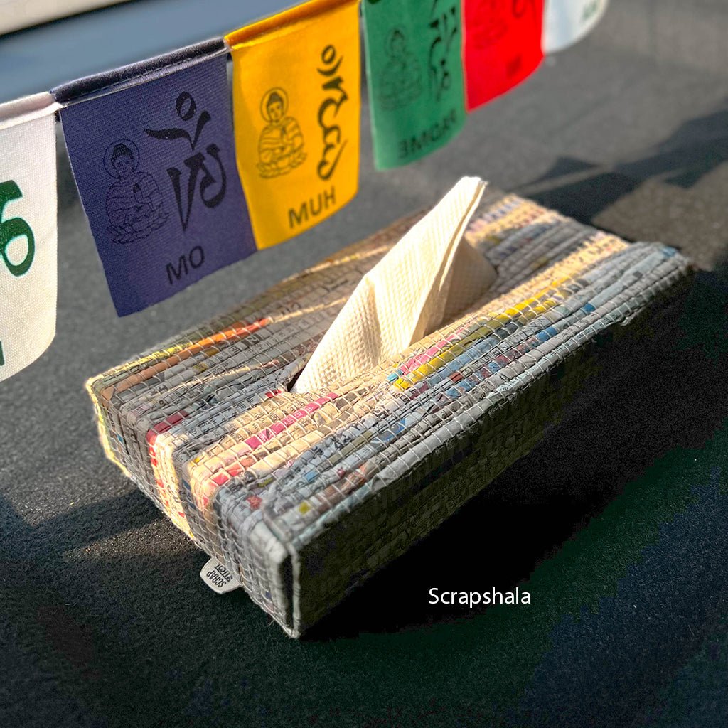 Scrapshala Charcha Tissue Box | Upcycled Handloom