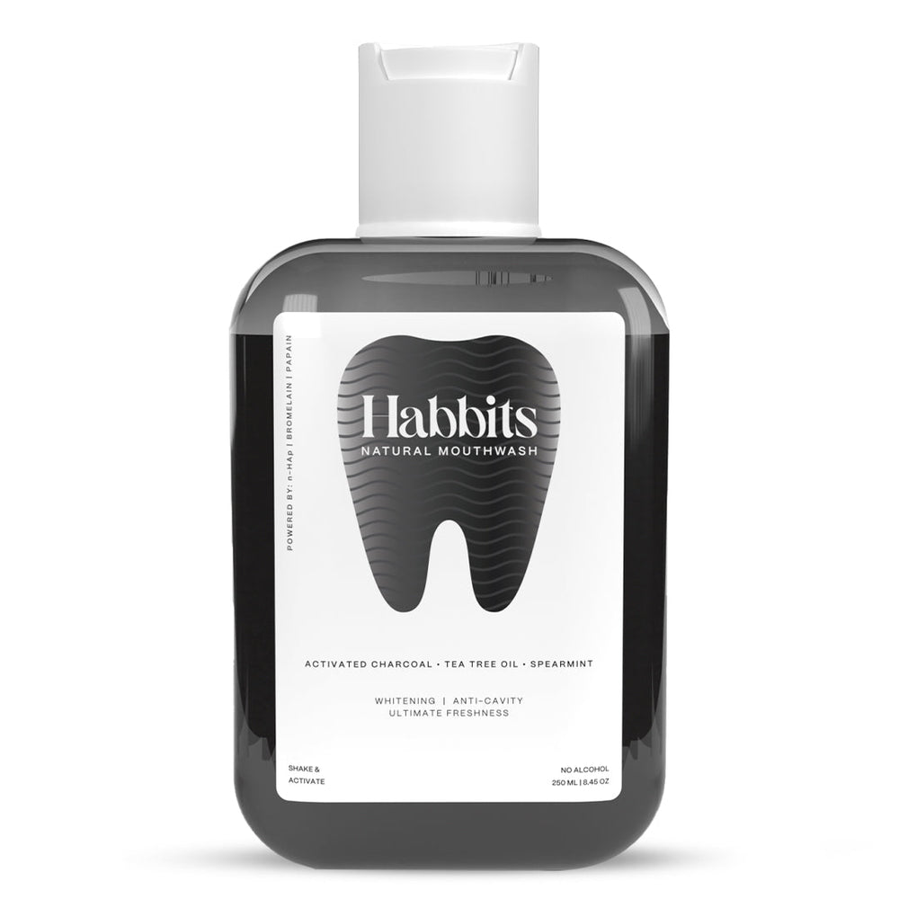 Habbits Teeth-Whitening Charcoal & Spearmint Natural Mouthwash - Pack of 1