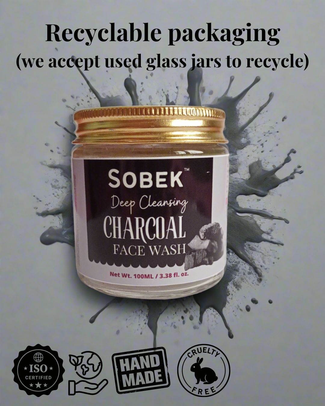 Sobek Naturals Activated Charcoal Deep Cleansing Homemade Facewash- 100 ml