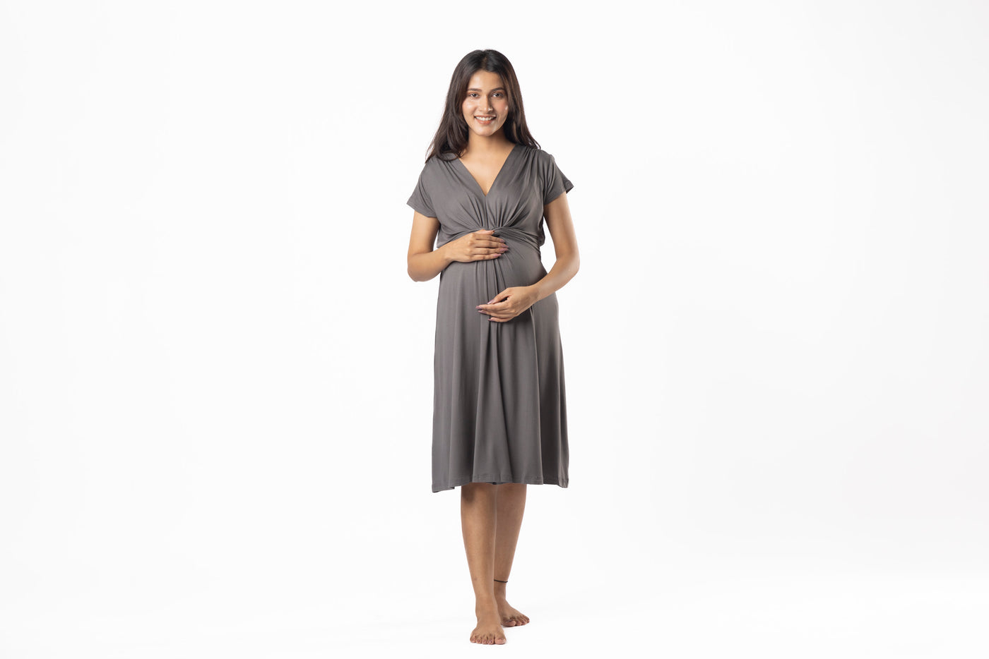 Charcoal Grey Maternity Everyday Dress