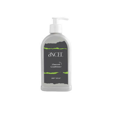 Ancel charcoal conditioner with activated charcoal powder, almond oil, jojoba oil & shea butter | for deep cleansing &  volumizing hair | sulphate & paraben free | for men & women | 300 ml