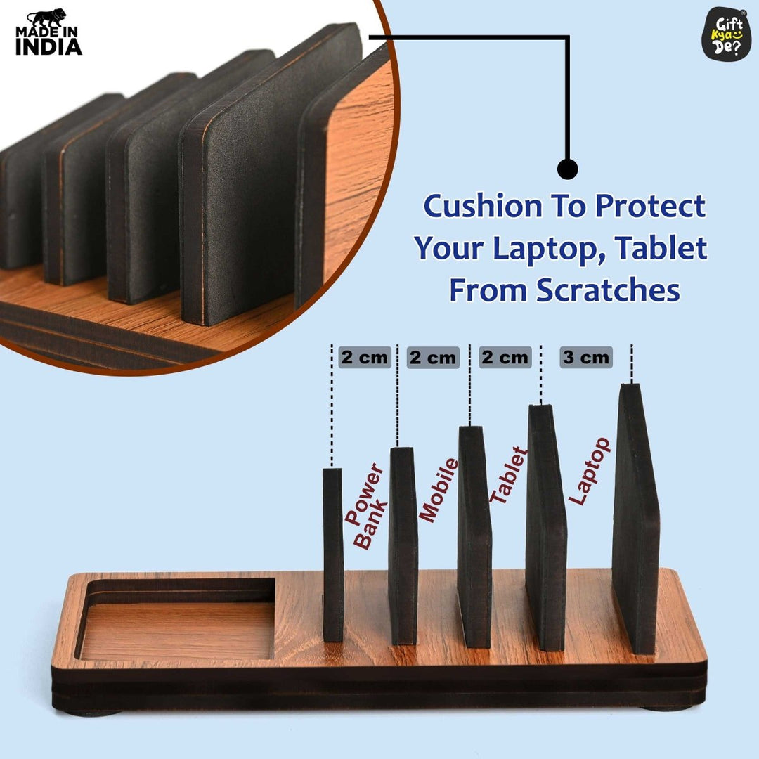 Gift Kya De Multi-Device Charging Stand Organizer for Laptop, Tablet, Mobile And Power Bank | All-In-One Charging Station