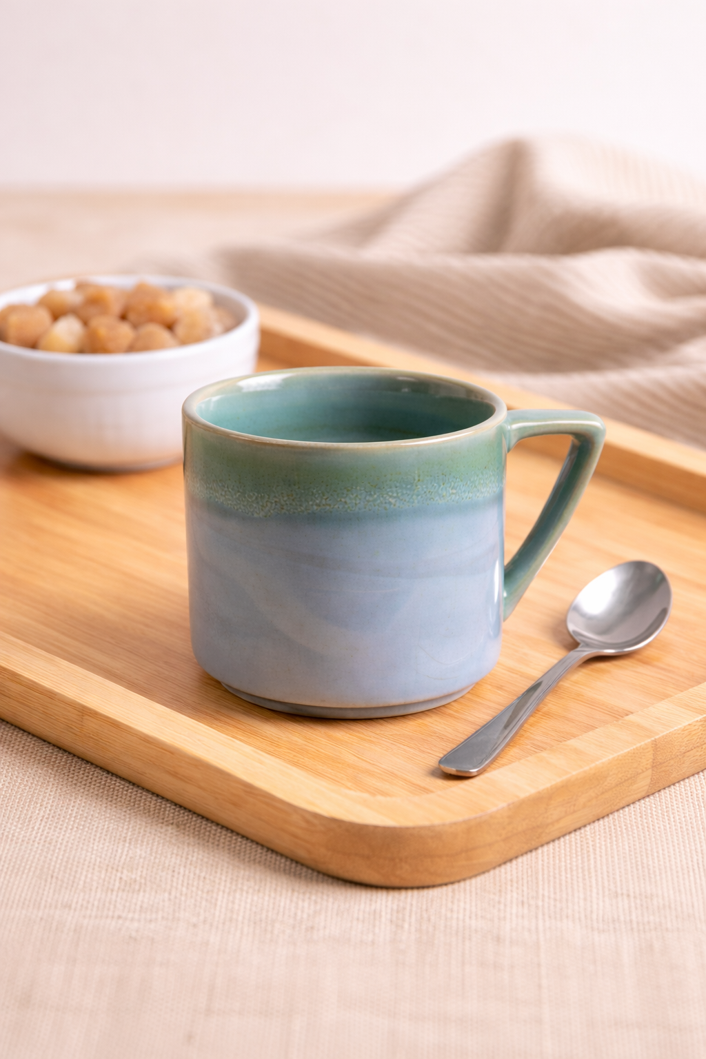 Pravaah Alsaahil Mug | Light Blue | Hand glazed | Microwave Safe