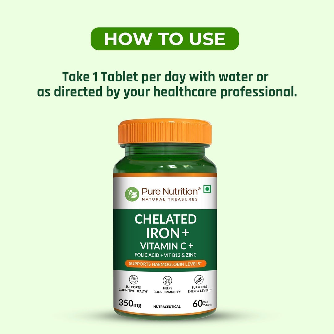 Iron with Folic Acid 60 Tablets | Supports Haemoglobin Production