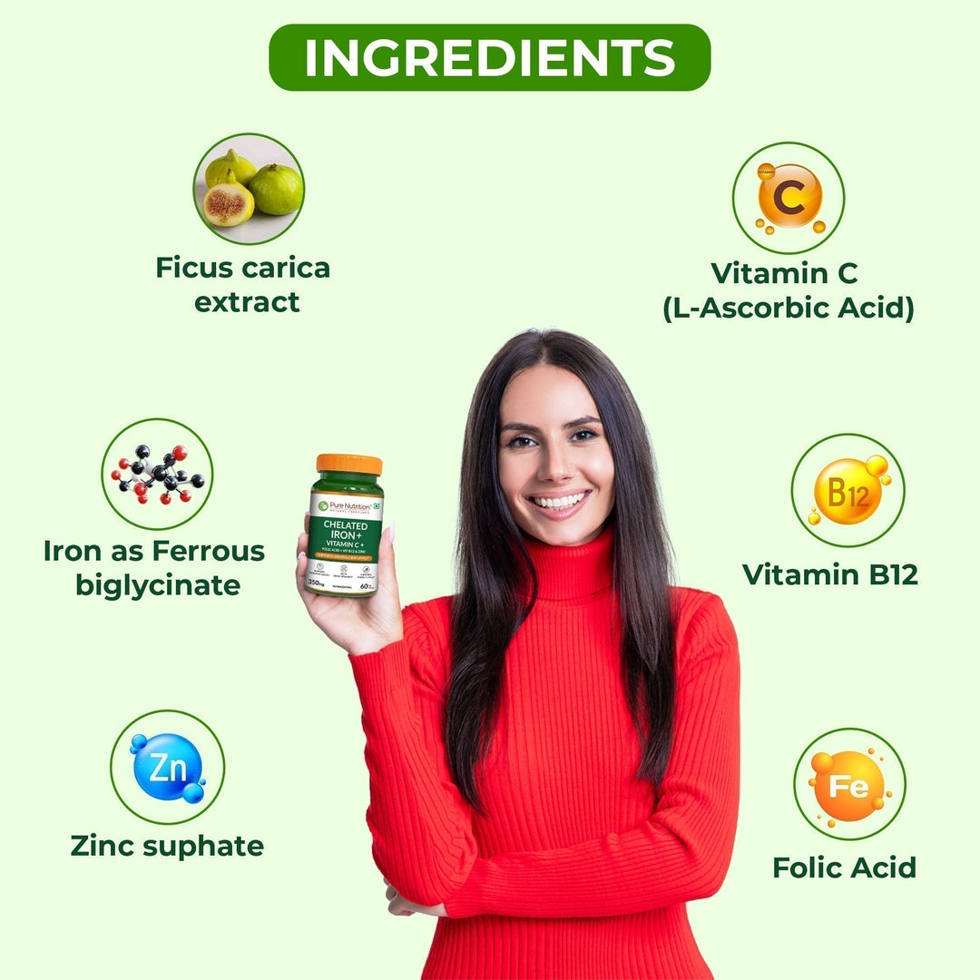 Iron with Folic Acid 60 Tablets | Supports Haemoglobin Production